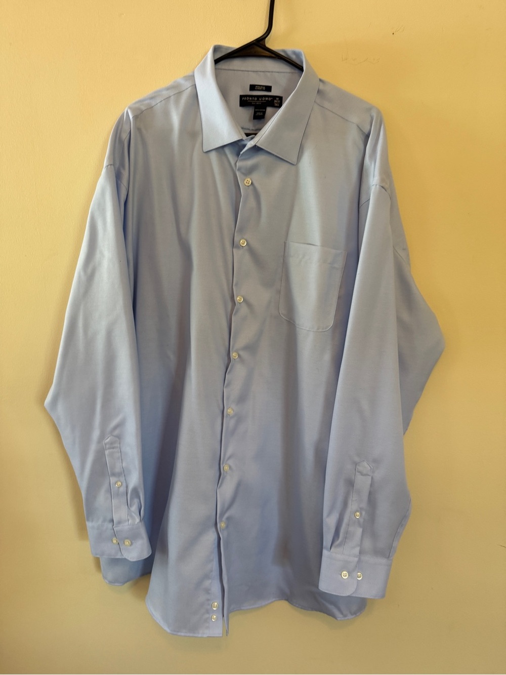Pronto Uomo Non-Iron Classic Fit Dress Shirt – 19 / 36-37 Tall – Light Blue - Picture 3 of 10
